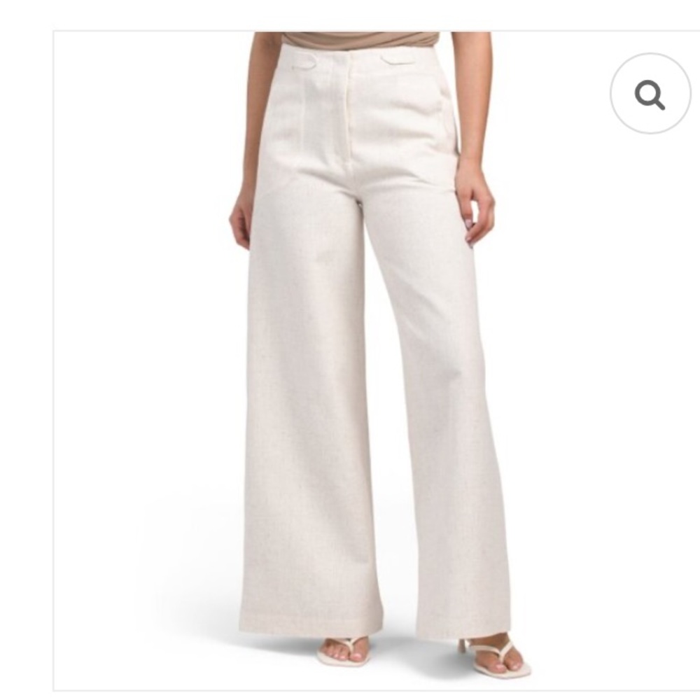 TORN BY RONNY KOBO Ivory Bernard Wide Leg Pants